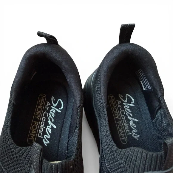 Skechers Black Stretch Fit Slip-On Low Top Comfort Support Sneakers Sz. 8.5 - Picture 11 of 12